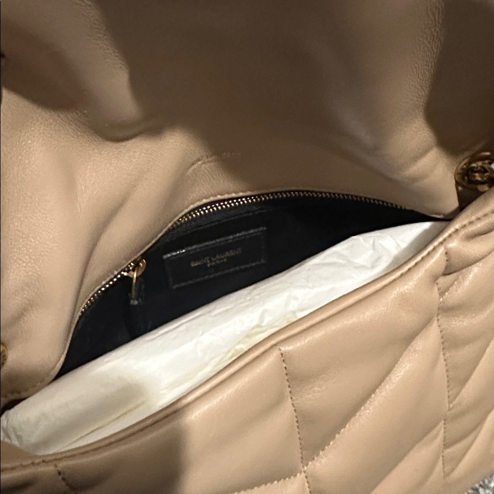 Yves Saint Laurent LouLou Puffer Small Bag - Dark Beige - Picture 12 of 13